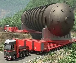 جابه جایی جانکاه؛ بیل مکانیکی غول و برای کندن جاده مهلک با کامیون بردن تو کوه 