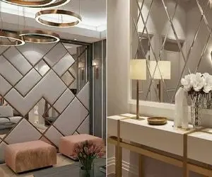 جدیدترین نمونه های آینه کاری دیوار 2024 / واس عوض کردن سر و وضع خونت نکوبش آینه جوابه