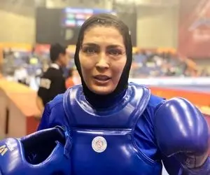 (ویدیو) مبارزه رینگی الهه منصوریان با حریف چینی