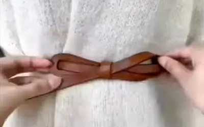مدل های بستن کمربند زنانه؛ رو بافت یا پالتو کمریتو اینجوری ببندی شل نمیشه شیکم هست
