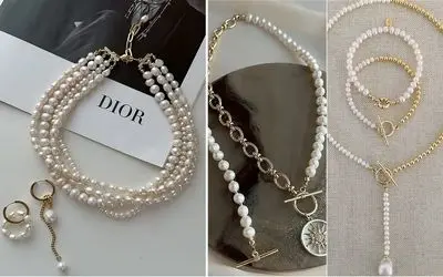 مدل گردنبند مرواریدی لوکس  و شیک؛ ظرافتی فوق العاده درخشان که هر چشمی رو خیره میکنه