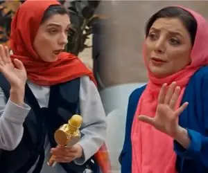 سکانس خندان؛ الیکا عبدالرزاقی با ادا بازی میزنه تو برجک رویا میرعلمی کِر خندس