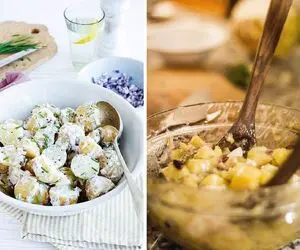 طرز تهیه سالاد سیب زمینی با یک سس خوشمزه