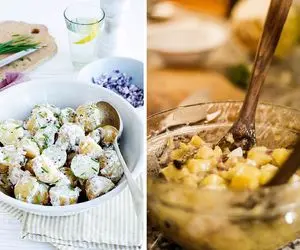 طرز تهیه سالاد سیب زمینی با یک سس خوشمزه