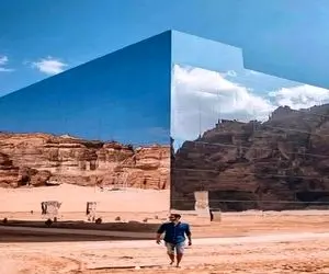 ساخت عربستان؛ بزرگترین سازه آینه ای دنیارو ساختن نگاهش میکنن گردنشون 180درجه برمیگرده