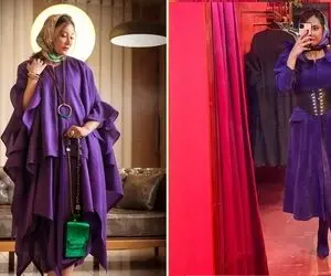 رنگ سالُ چجوری بپوشیم؛ به مانتوی بنفش شال یا روسری چه رنگی میاد؟