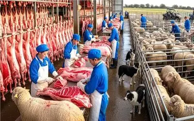 فرآوری گوسفند؛ تو استرالیا هر هفته 5000 گوسفند میکشن به صلابه پوست و گوشتش پول بسازه