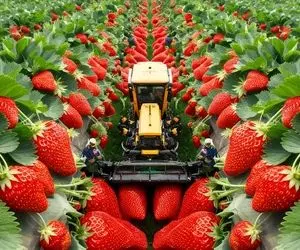 کشاورزی نوین؛ با ماشینا و تجهیزات مدرن چند هکتار توت فرنگی کاشتن ببینی متعجب میشی