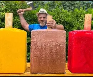 بستنی های غول پیکر؛ آقا و دخترش بستنی میوه ای درست کردن قد آدم چجوری می‌خوان بخورن