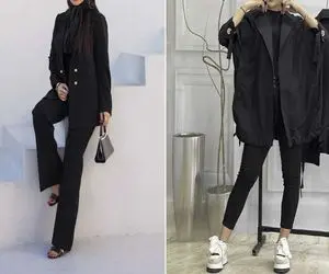 استایل های خفن با مانتو مشکی برای سال جدید/ یه تیپ جاری کش بزن و چشمارو بدوز به خودت