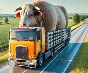 جابه جایی پرهیبت؛ گاومیش 100 کیلویی رو با کامیون بردن سلاخونه واسه بدل شدن به آبگوشت