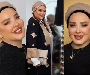 بهاره رهنما با استایل پلنگی چه جولونی میده؛ خانوم تو فیسش انگاری جا گونه توپ کاشته!