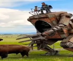 دامداری نوین؛ اپراتور دستگاه عجیب الخلقه گاو رو گرفت انداخت تو کوره سوسیش کرد