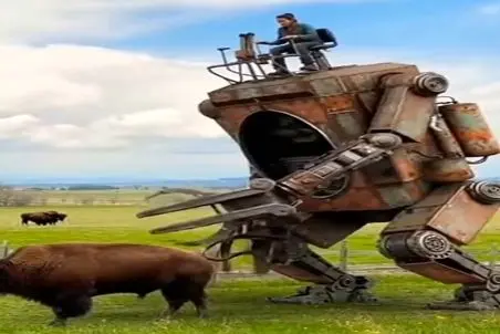 دامداری نوین؛ اپراتور دستگاه عجیب الخلقه گاو رو گرفت انداخت تو کوره سوسیش کرد