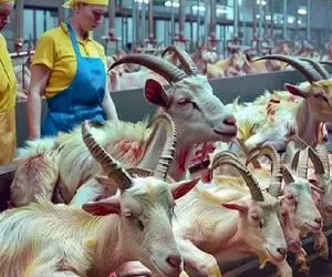 فرآوری بز؛ بعد یک دهه بهره وری از 70000 بز میبرنشون سلاخ خونه برای تولید گوشت