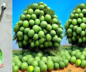 کشاورزی نوین؛ موقع کاشت هندوانه تو خاکش نوشابه و خمیردندون زدن یه خروار هندونه داده