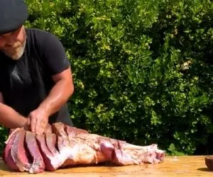 آشپزی در طبیعت ؛ پخت گاو گنده با تراکتور یه ترفند غیرمعمول که آخرش قشنگه!