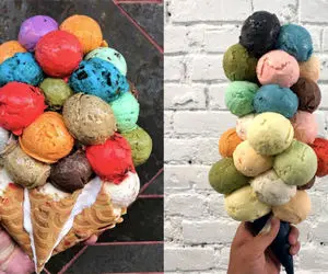 غذای غول پیکر ؛ بستنی شکلاتی ای که قد آباژوره و از بس سنگینِ دو دستی باید بلندش کنی