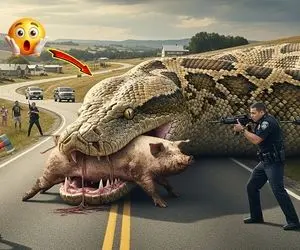 حیات وحش مصنوعی؛ خوک شجاع برای نجات جان مادرش از چنگ پیتون غول کمک آورد