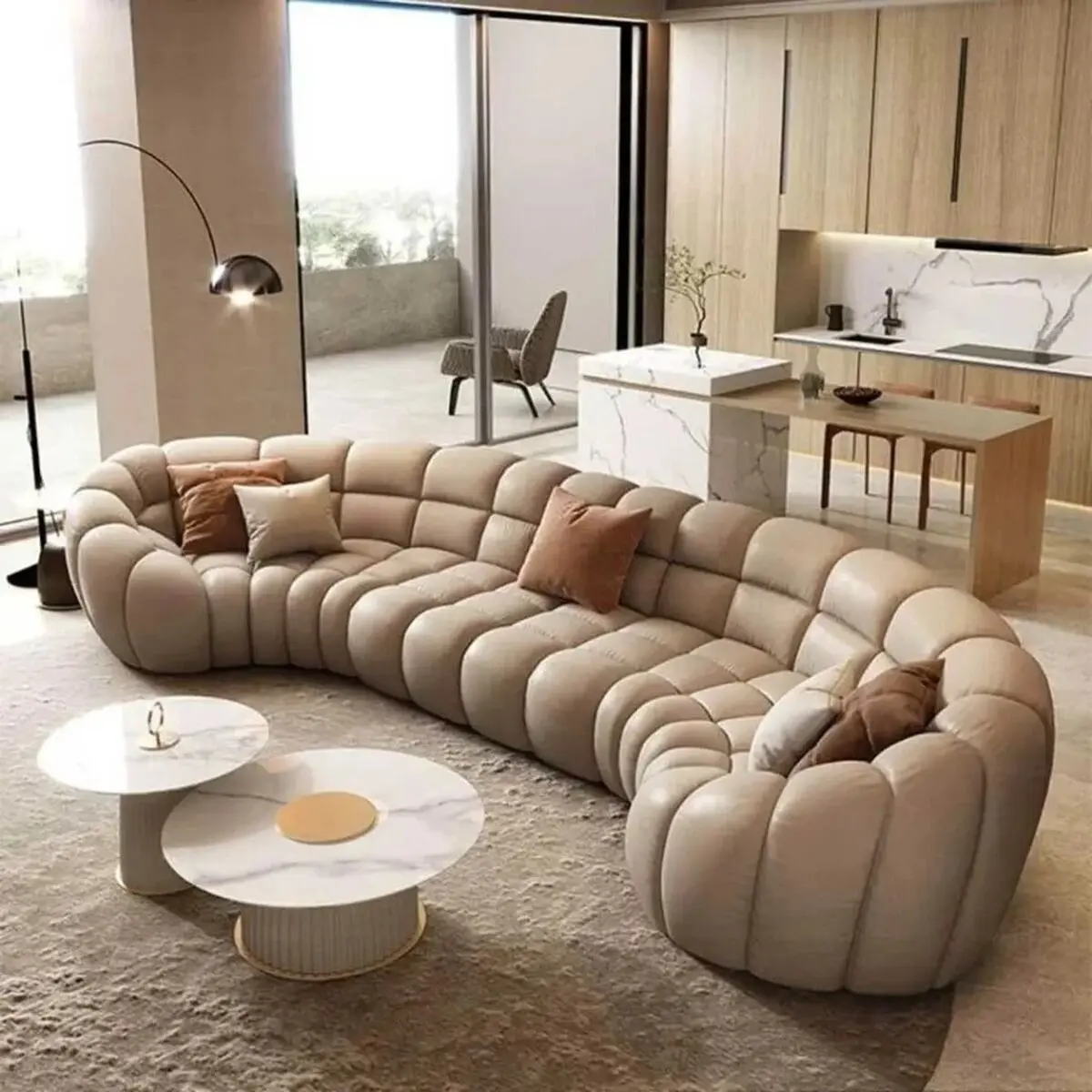 چیدمان مبل منحنی کرو