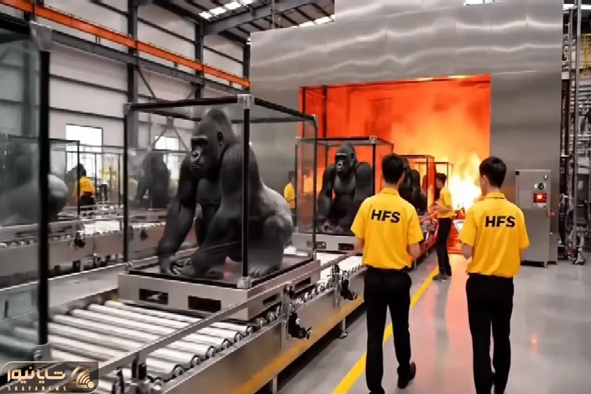 فرآوری گوریل؛ گوریل ها رو داخل محفظه فرستادن کوره پوست انداختن باهاش چه کت هایی دوختن