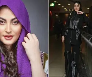 وقتی مریم مومن با سِت قناررری رنگش بالای طهرون فاز اومده؛ آرایشِ خانوم قد یه کامیونه!