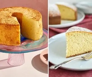 طرز تهیه کیک دو تخم مرغی / یه کیک خونگی ساده که خیلی پف میکنه و طعم خوبی داره