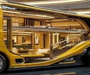 معماری خلاقانه؛ دکور و چیدمان داخل کمپر اژدها به قدری شاهانه اس که انگار قصر سیار هست