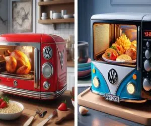 مایکروویو با طراحی فولکس واگن/ ترکیب نوستالژی با سبک مدرن را در آشپزخانه تجربه کنید