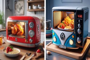 مایکروویو با طراحی فولکس واگن/ ترکیب نوستالژی با سبک مدرن را در آشپزخانه تجربه کنید