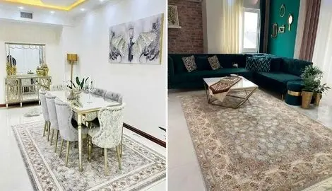 بهترین رنگ فرش برای سرامیک سفید؛ این رنگ و طرح رو اگه داری باید به سلیقه ات تعظیم کرد