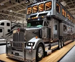 ماشین لوکس؛ بزرگترین کامیون خونه سیار ضدگلوله با چرخ آجدار از چدن و مخمل ساخته شده