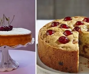 طرز تهیه کیک آلبالو خوشمزه و خوش طعم / یه کیک با عطر و بافت عالی و پف زیاد