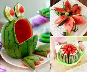 میوه آرایی؛ یه ایده قشنگ و کاربردی برای برش زدن هندوانه