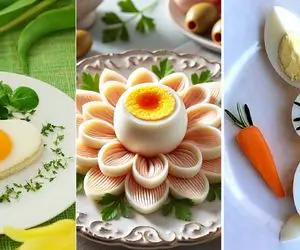 ایده های خلاقانه؛ وقتی تخم مرغ با سلیقه کدبانو قراره سرو بشه میشه یه اثر هنری