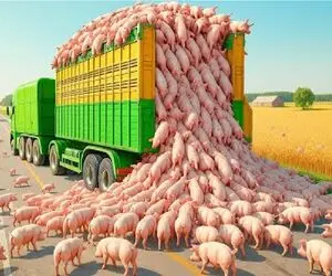 جا به جایی جانکاه؛ خوک ها لاکچری و سنگین شدن پیاده جایی نمیرن کامیون دورهمی میبرتشون