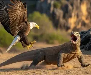 حیات وحش مصنوعی / نبرد عداوت مندانه عقاب تیز و کومودو سفاک برای محافظت از تخم