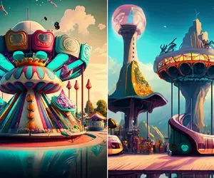 شبیه سازی خفن هوش مصنوعی از شهربازی ها در هزار سال بعد؛ جرأت داری امتحان کن !