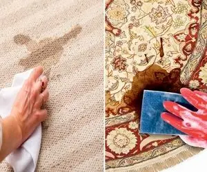 لکه گیری فرش در خانه بدون شستن / بعد عید و مهمون بازیش فرشت لک گرفته با اینا تمیزش کن