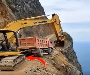 معماری طبیعت؛ خدا به زن و بچه اپراتور بیل مکانیکی رحم کرد