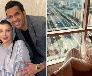 لباس زیادی گرون زنِ سپهر حیدری از پر مرغ؛ زرق و برق خونه زندگیش دیگه عینک لازمه!