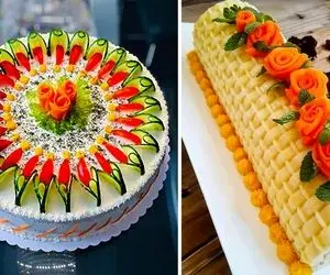 بهترین تزیین سالاد الویه / کافیه تا مثل یه نقشه از روشون انجام بدی میزت با سلیقه میشه