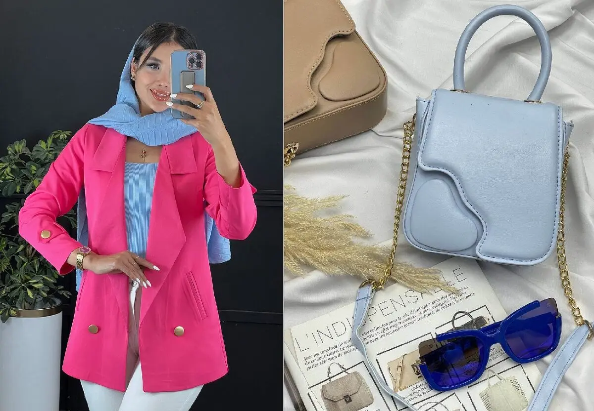 استایل آبی و سرخابی