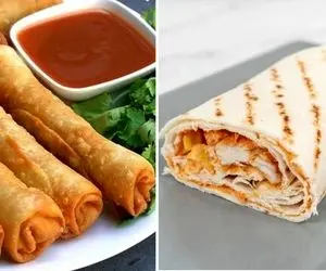 طرز تهیه رول مرغ و قارچ با نون لواش / یه شام فوری و فوق العاده