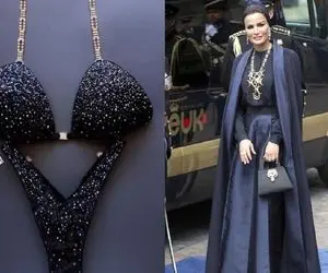 شورت یک میلیاردی همسر امیر قطر جهانی شد! + عکس 