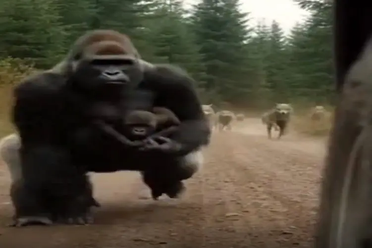 معماری طبیعت؛ آدمه شد محافظ بچه گوریل مادرش رفت که روح بروسلی رو دربرابر گرگا شاد کنه