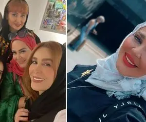 "بهاره رهنما" و رفقاش تو هیئت یجور تیپ و ژست اومدن انگاری آرایشگاس؛ غش غشِ خنده رو!