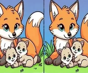 بازی فکری؛ 3 تفوت تصویر روباه مادر ملوس رو 3 درصد پیدا کردن و 97 درصد نگاه کردن