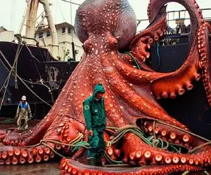 ددنیای آبزیان؛ صایادا رفتن اختاپوس غول پیکرو شکار کنن اون چسبید به جفتشون لهشون کرد