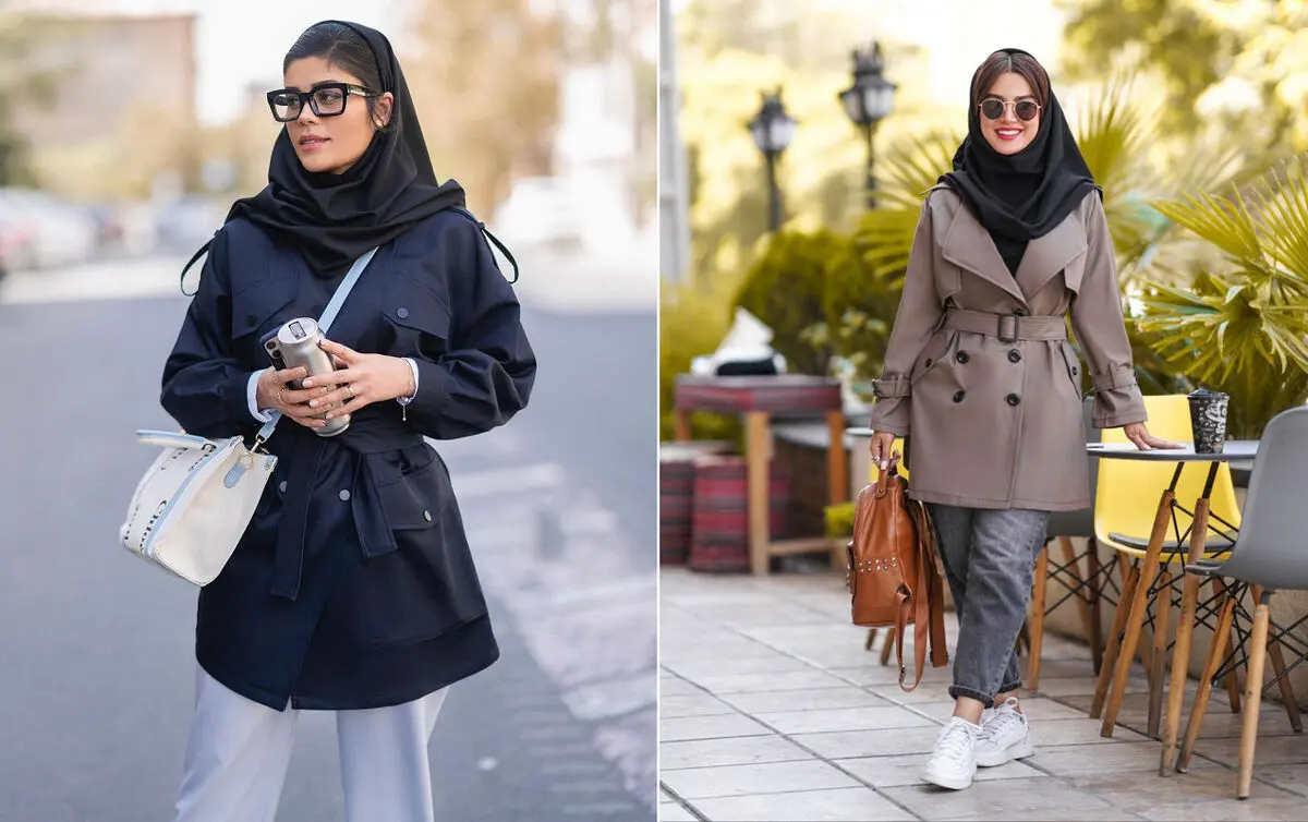 استایل دانشجویی با ترنچ کت